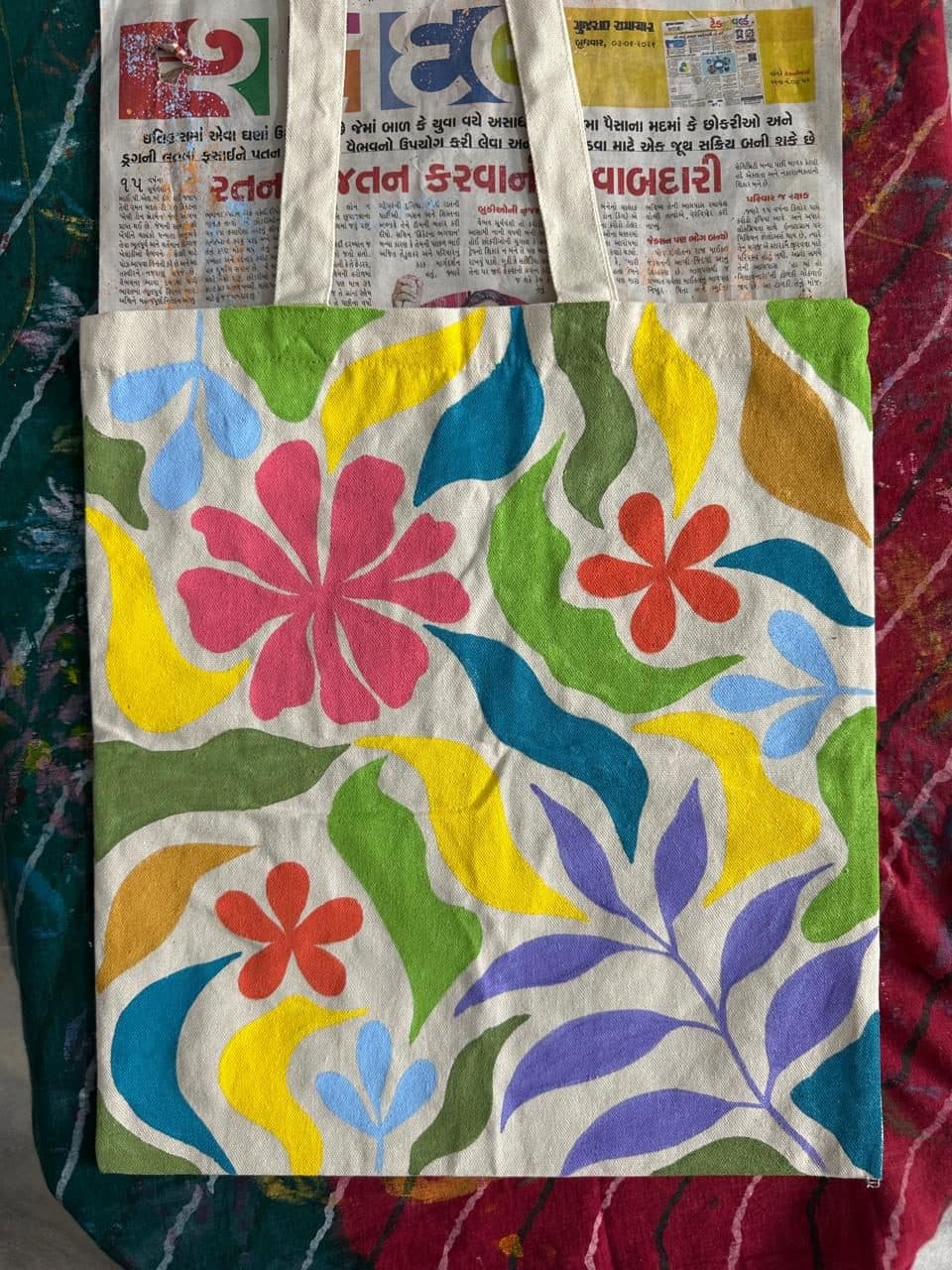 Folk garden tote